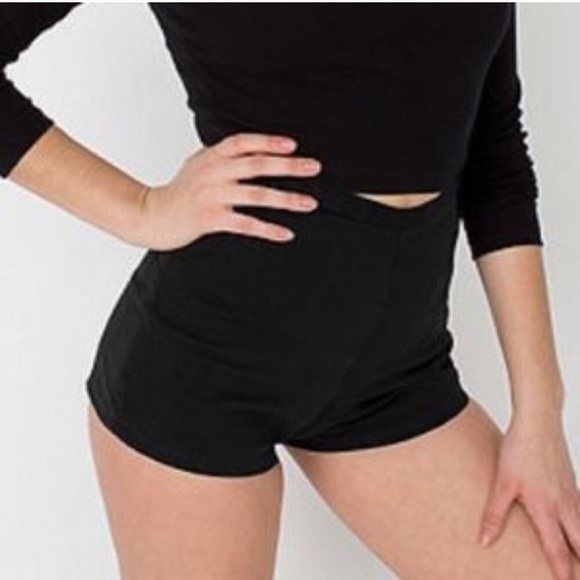 American Apparel Pants - American Apparel high waisted Black Tap Shorts
